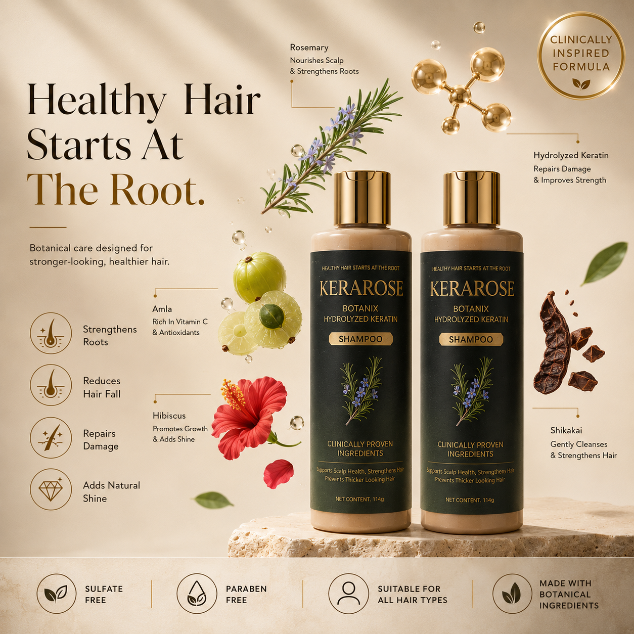 Kerarose botanix Shampoo For Hair Growth 🌿✨