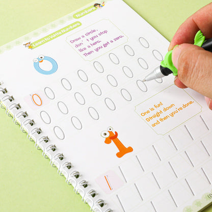 Sank magic practice copybook (4 book + 10 Refill+ 1 pen + 1 gripper)