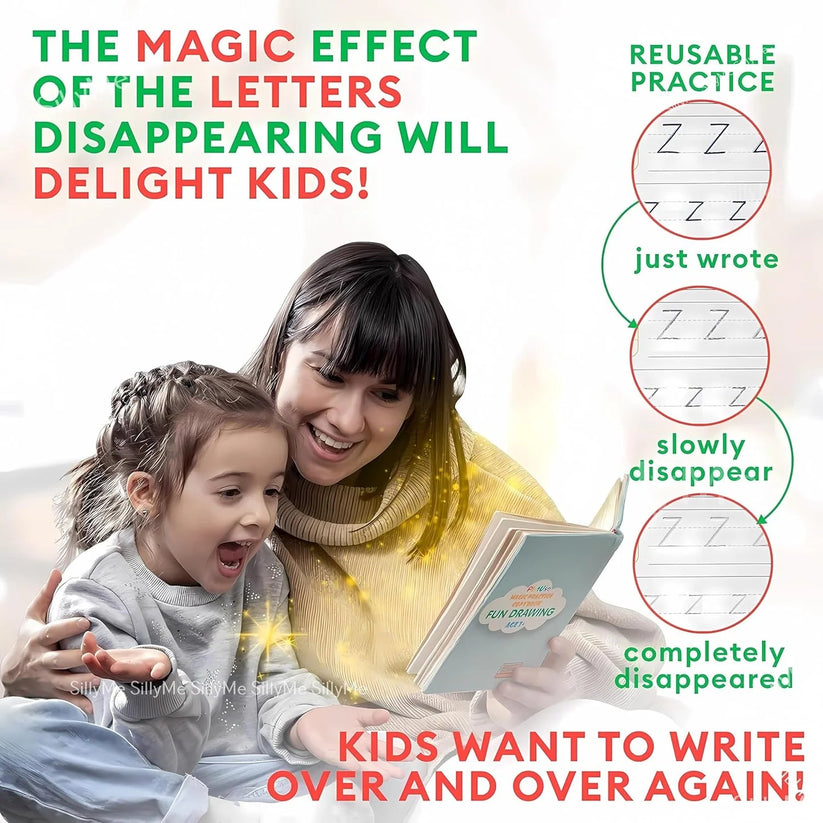 Sank magic practice copybook (4 book + 10 Refill+ 1 pen + 1 gripper)