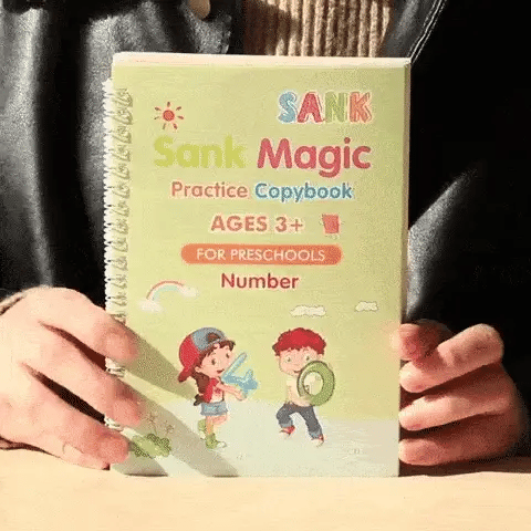 Sank magic practice copybook (4 book + 10 Refill+ 1 pen + 1 gripper)