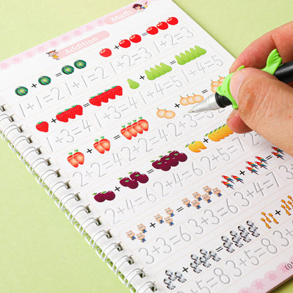 Sank magic practice copybook (4 book + 10 Refill+ 1 pen + 1 gripper)
